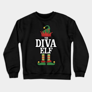 Diva Elf Matching Family Group Christmas Party Pajamas Crewneck Sweatshirt